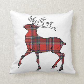 Scottish (Royal Stewart) Tartan Stag Cushion