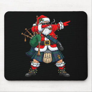 Scottish Santa Bagpes Dabbing Christmas Funny Holi Mouse Pad