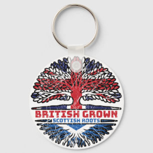 Scottish Scotland Uk United Kingdom British Tree Keychain