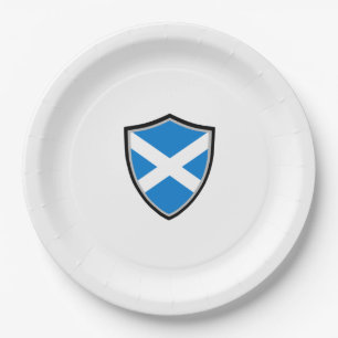 Scottish shield flag paper plate