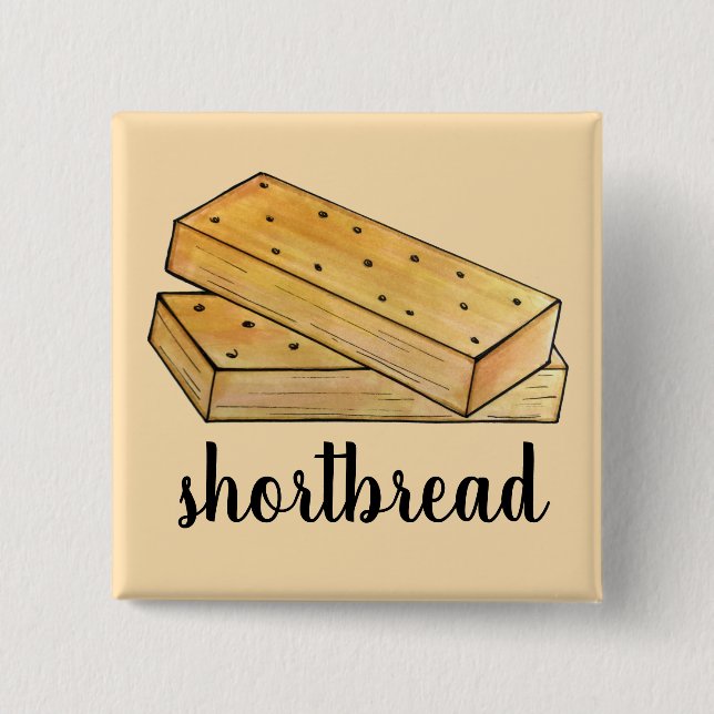 Scottish Shortbread Tea Biscuits British Bakery 2 Inch Square Button (Front)