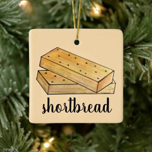 Scottish Shortbread Tea Biscuits British Bakery Ceramic Ornament (Tree)