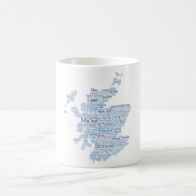 Scottish Slang Word Map Coffee Mug (Center)