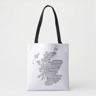 Scottish Slang Word Map Tote Bag