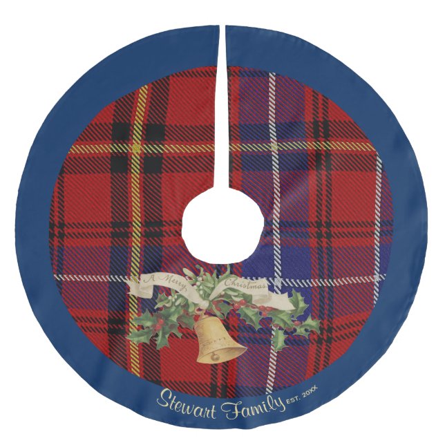 Scottish Stewart Clan Tartan Name Tree Skirt (Front)