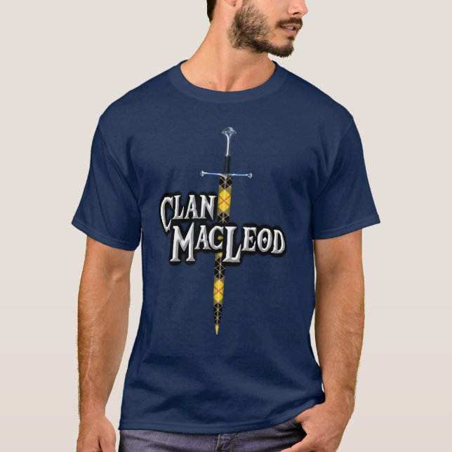 Scottish Sword Clan MacLeod of Lewis Tartan T-Shirt (Front)