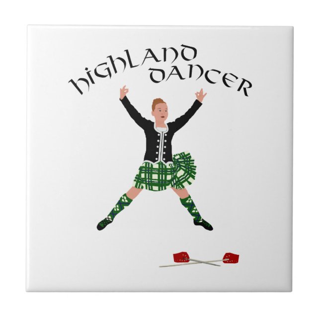 Scottish Sword Dancer - Ghillie Callum Tile (Front)