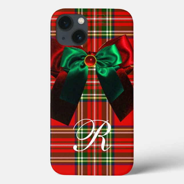 SCOTTISH TARTAN AND RED GREEN BOWS CHRISTMAS PARTY Case-Mate iPhone CASE (Back)