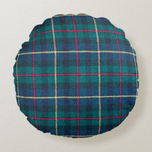 Scottish tartan background a checked plaid weave p round pillow