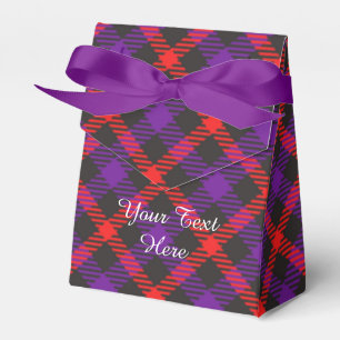 Scottish Tartan Clan Paid Purple Orange Patterned Favor Box