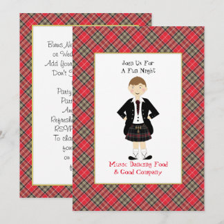 Scottish Tartan Clan Plaid Personalized Party Invitation