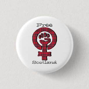 Scottish Tartan Indy Feminist Symbol Pinback 1 Inch Round Button