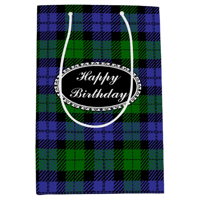 Scottish tartan medium gift bag (Front)