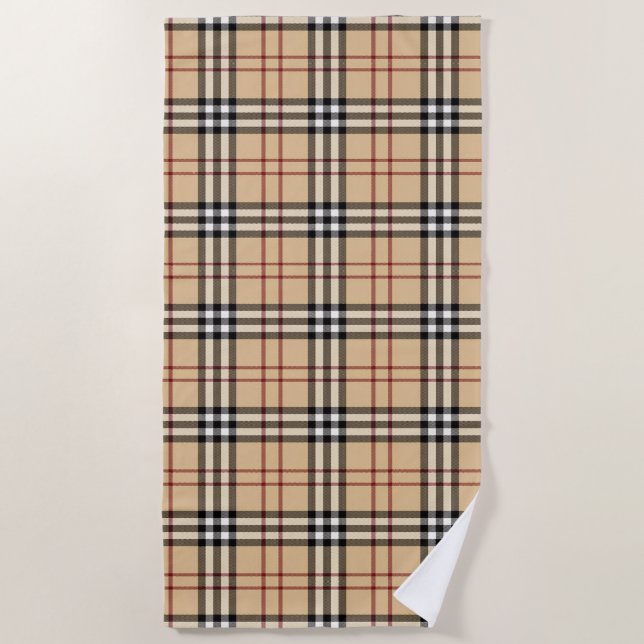 Scottish Tartan Pattern Cushion Beach Towel (Front)
