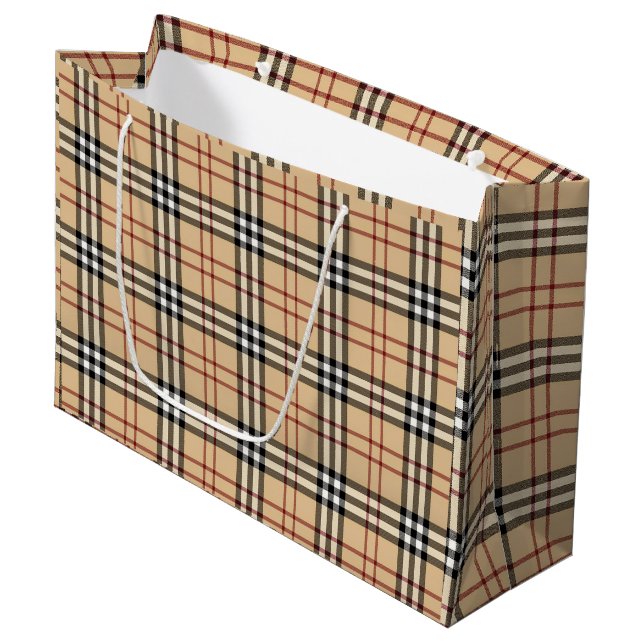 Scottish Tartan Pattern     Large Gift Bag (Front Angled)