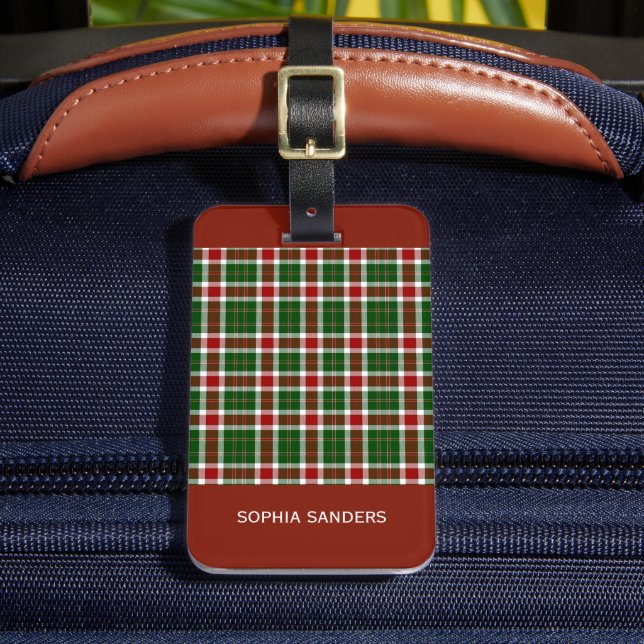 Scottish Tartan Pattern Luggage Tag (Front Insitu 2)