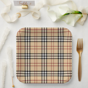 Scottish Tartan Pattern Paper Plate