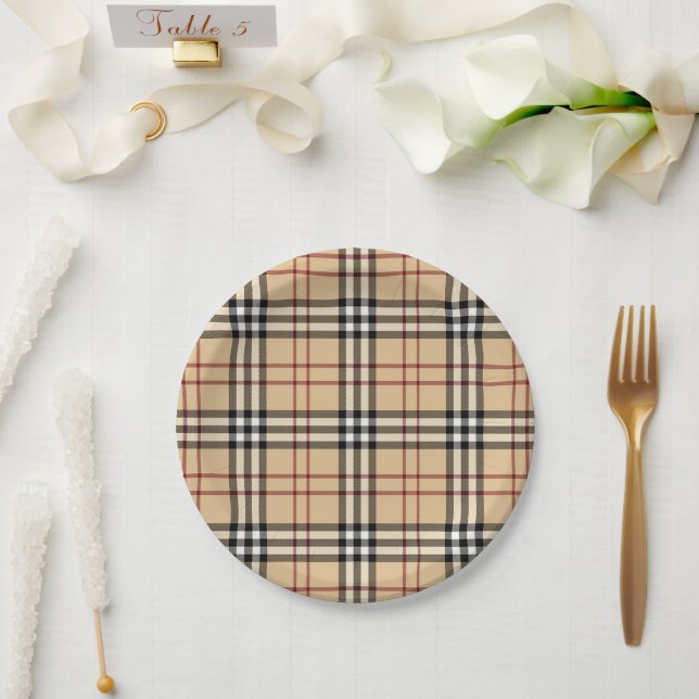 Scottish Tartan Pattern Paper Plate (Wedding)