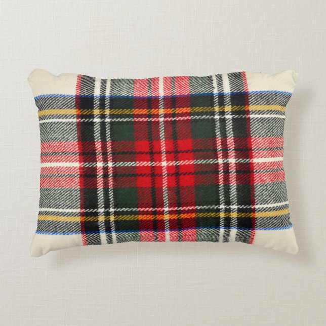 Scottish tartan pattern. Red and white wool plaid  Accent Pillow (Front)