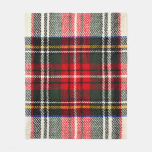 Scottish tartan pattern. Red and white wool plaid  Fleece Blanket