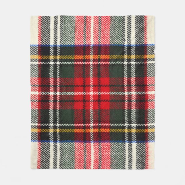 Scottish tartan pattern. Red and white wool plaid  Fleece Blanket (Front)