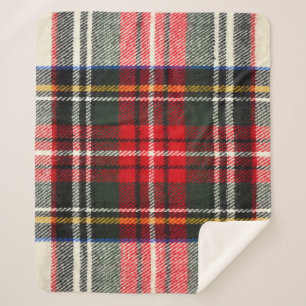 Scottish tartan pattern. Red and white wool plaid  Sherpa Blanket