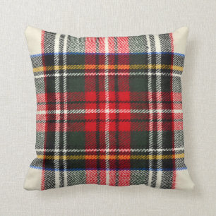 Scottish tartan pattern. Red and white wool plaid  Throw Pillow