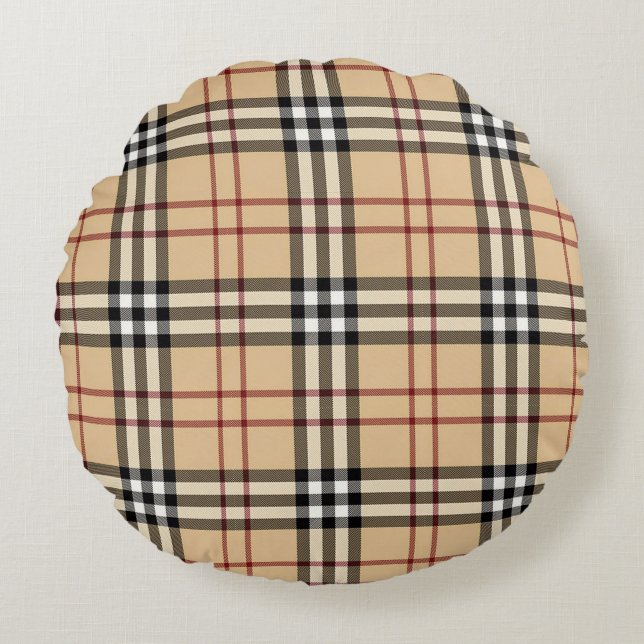Scottish Tartan Pattern     Round Pillow (Front)