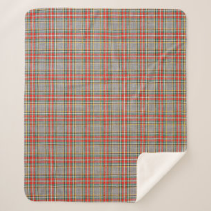 Scottish tartan: red-green-yellow pattern. sherpa blanket