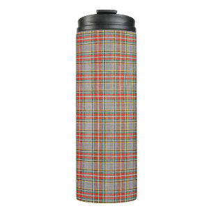 Scottish tartan: red-green-yellow pattern. thermal tumbler