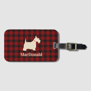 Scottish Tartan Scotty   Luggage Tag