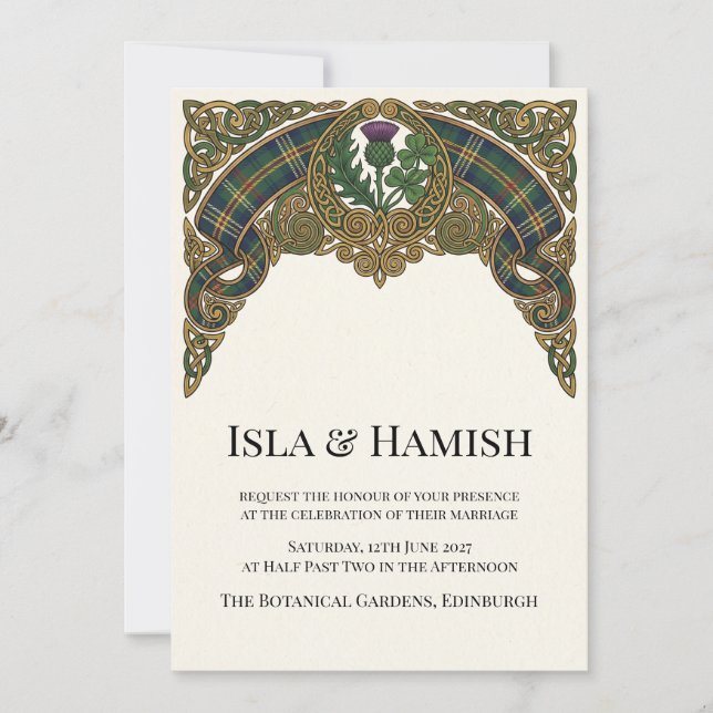 Scottish Tartan Wedding Invitation (Front)
