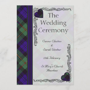 Scottish Tartan Wedding program - Macewen