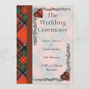 Scottish Tartan Wedding program - Royal Stewart