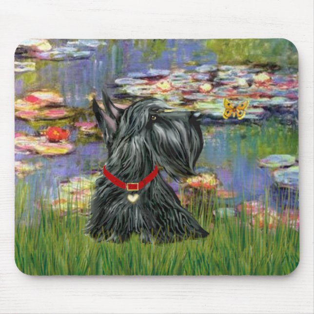 Scottish Terrier 12 - Lilies 2 Mouse Pad (Front)