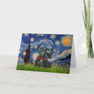 Scottish Terrier 12c -Starry Night Card