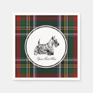 Scottish Terrier and Blackwatch Personalize Napkin
