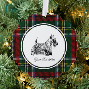 Scottish Terrier and Blackwatch Personalize Ornament Card