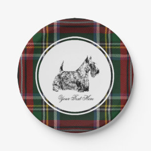 Scottish Terrier and Blackwatch Personalize Paper Plate