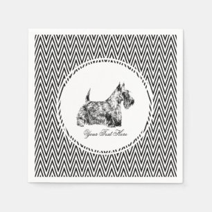 Scottish Terrier and Chevron Personalize Napkin