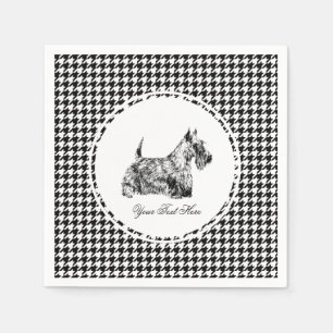 Scottish Terrier and Houndstooth Personalize Napkin
