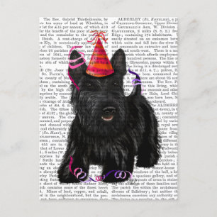 Scottish Terrier and Party Hat Postcard