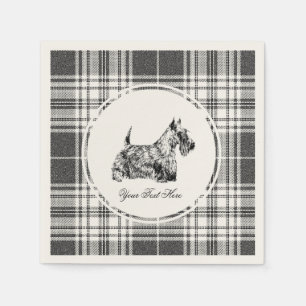 Scottish Terrier and Plaid Personalize Napkin
