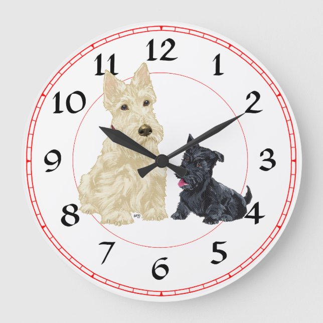 Scottish Terrier and Pup Clock (Front)