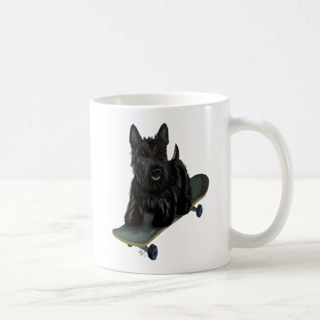 Scottish Terrier and Skateboard Coffee Mug (Right)