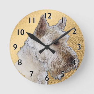 Scottish Terrier Art Round Clock