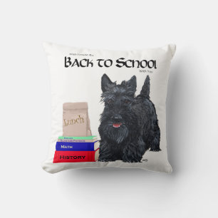 Scottish Terrier Back to School Throw Pillow
