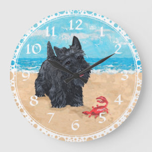 Scottish Terrier Beach Clock