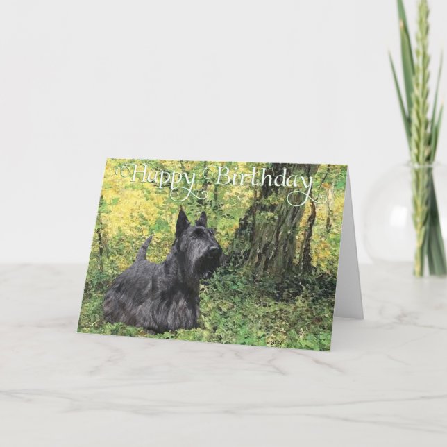 Scottish Terrier Birthday Card (Front)