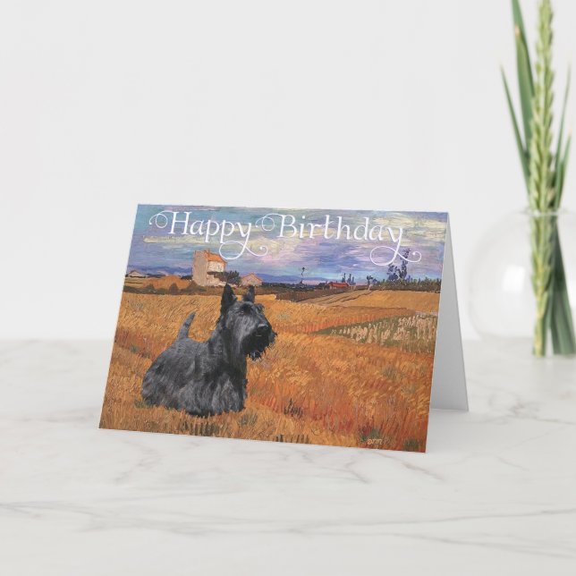 Scottish Terrier Birthday Card (Front)